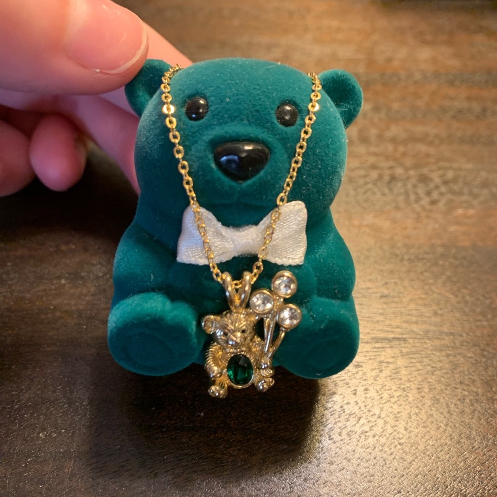 Emerald Teddy Bear Necklace